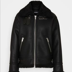 NWT The Kooples Moto Shearling Jacket - Size 1 (S)